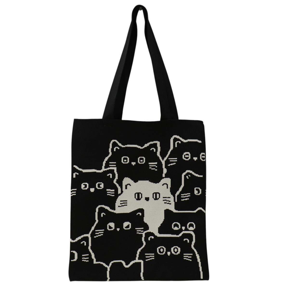 Cute Cat Pattern Knitted Tote Shoulder Bag JB6711-1 . (12PC)