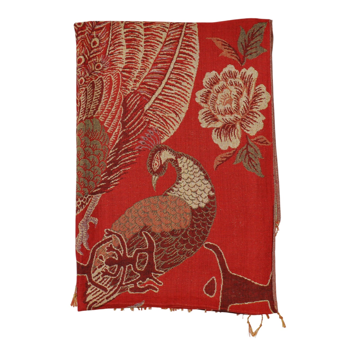 Metallic Pashmina Peacock  SCF4815-14 (12PC)