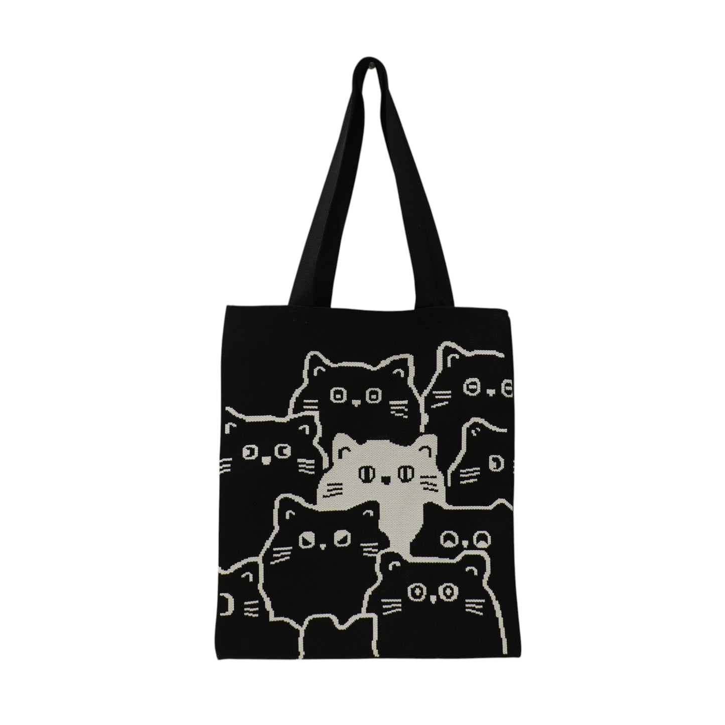 Cute Cat Pattern Knitted Tote Shoulder Bag JB6113-2 (12PC)