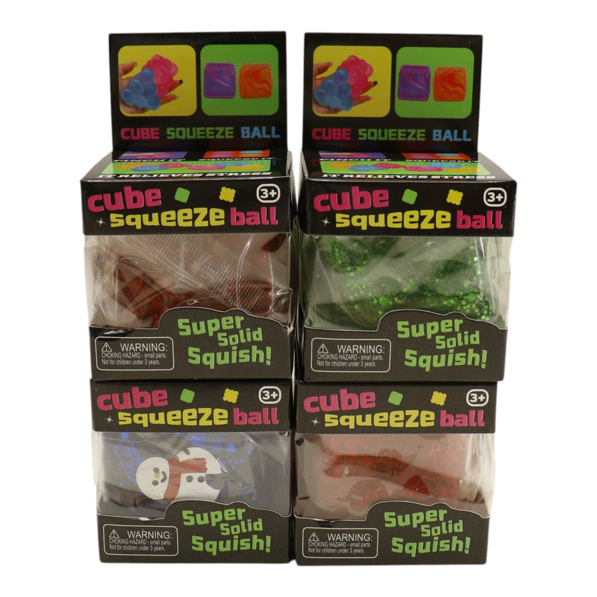 Christmas Glitter Cube Squishy Toy SS6821-9 (12PC)