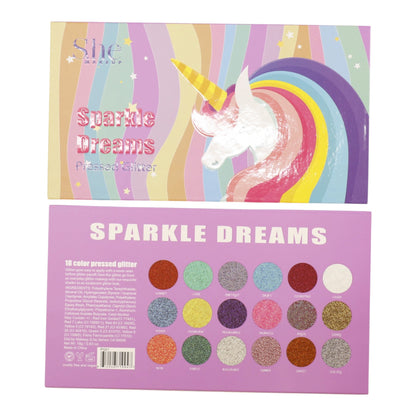 S. He 18 Color Pressed Glitter Palette PG01 (6PK)