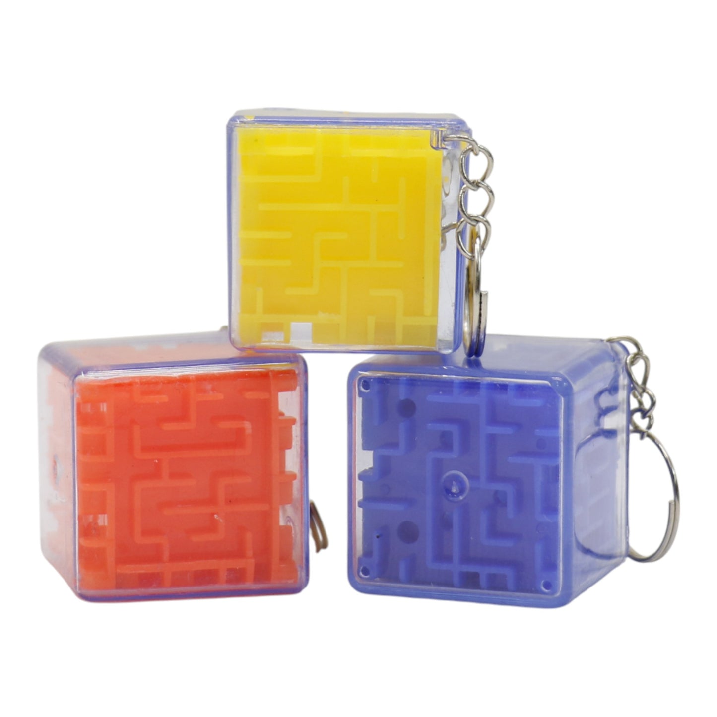 3D Maze Cube Keychains JK5910-7 (12PC)