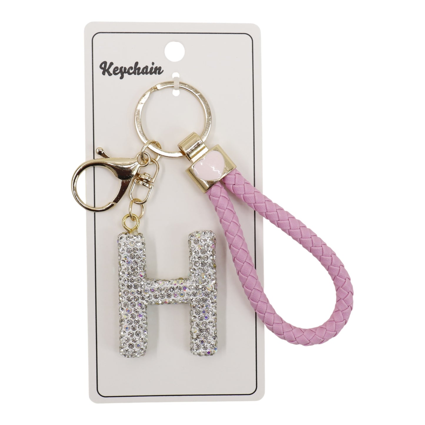 Rhinestone Alphabet Initial Letter Key Chain SS51011-40 (12PC)