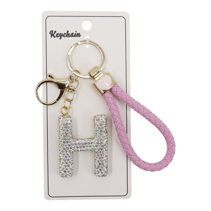 Rhinestone Alphabet Initial Letter Key Chain SS51011-40 (12PC)