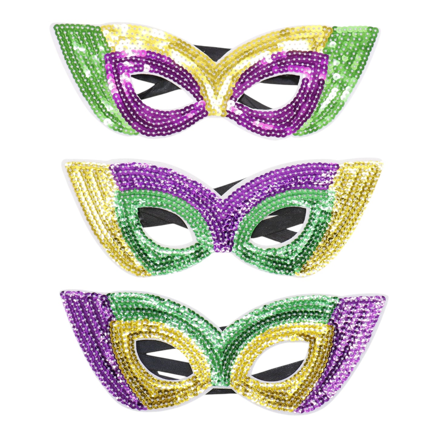 Mardi Gras Party and Carnival Sequin Mask SS51109-9. (12PC)