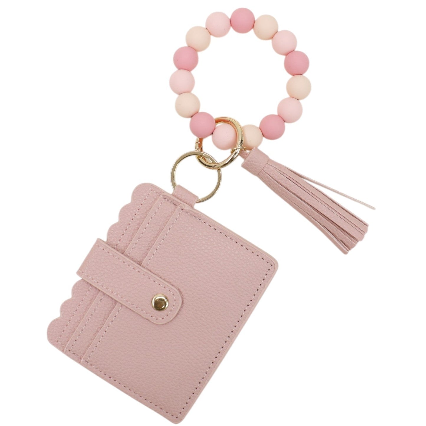 Silicone Bracelet with Multi Color Leather Wallet Tassel JB6126-18 (12PC)