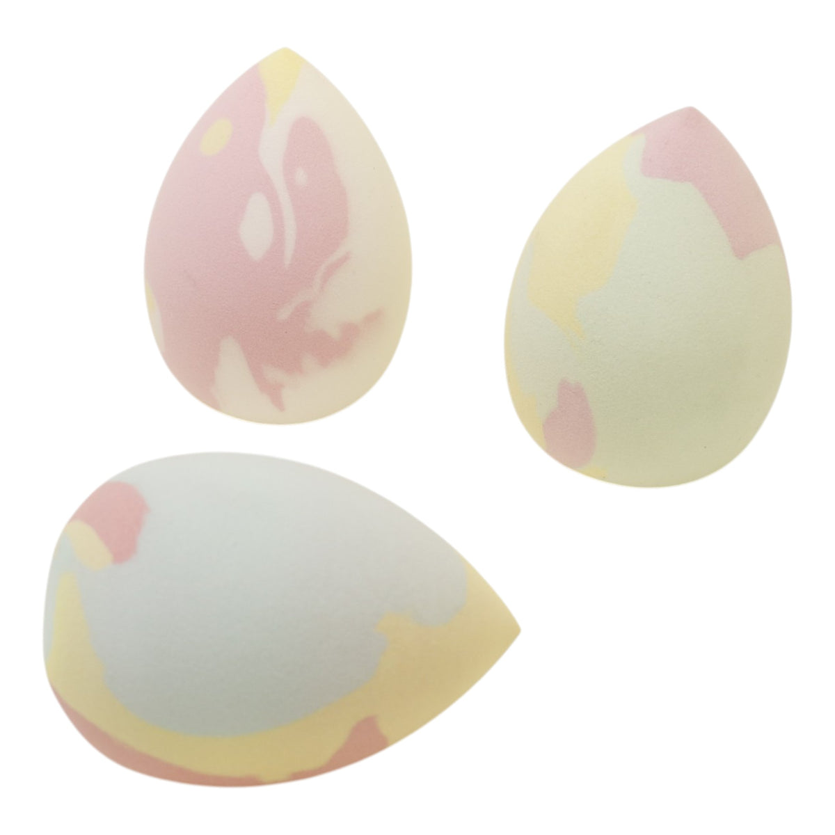 Teardrop-Shaped Makeup Sponge With A Pastel Marble Pattern 11486 (12PC)
