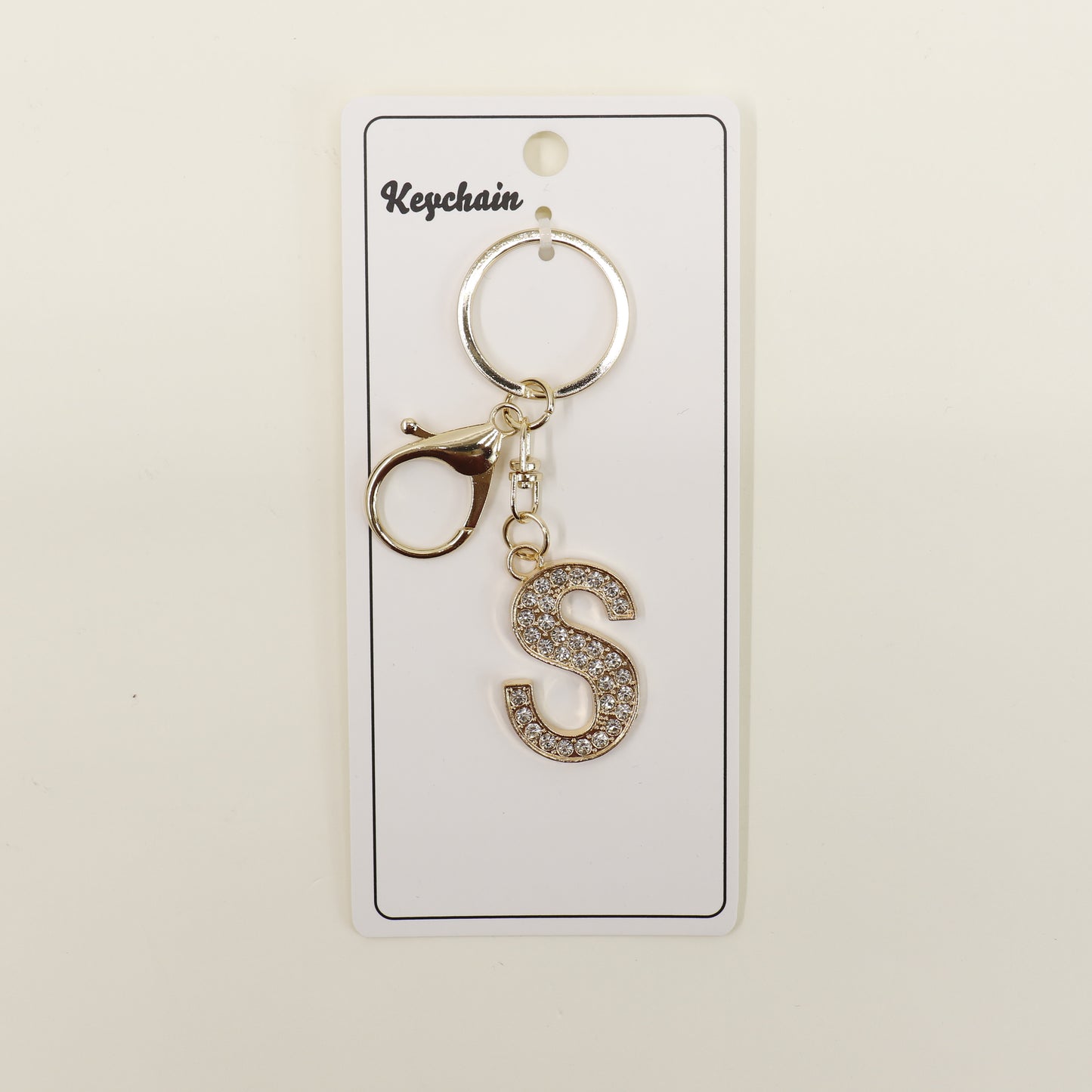 Rhinestone Alphabet Initial Letter Key Chain SS51011-32. (12PC)