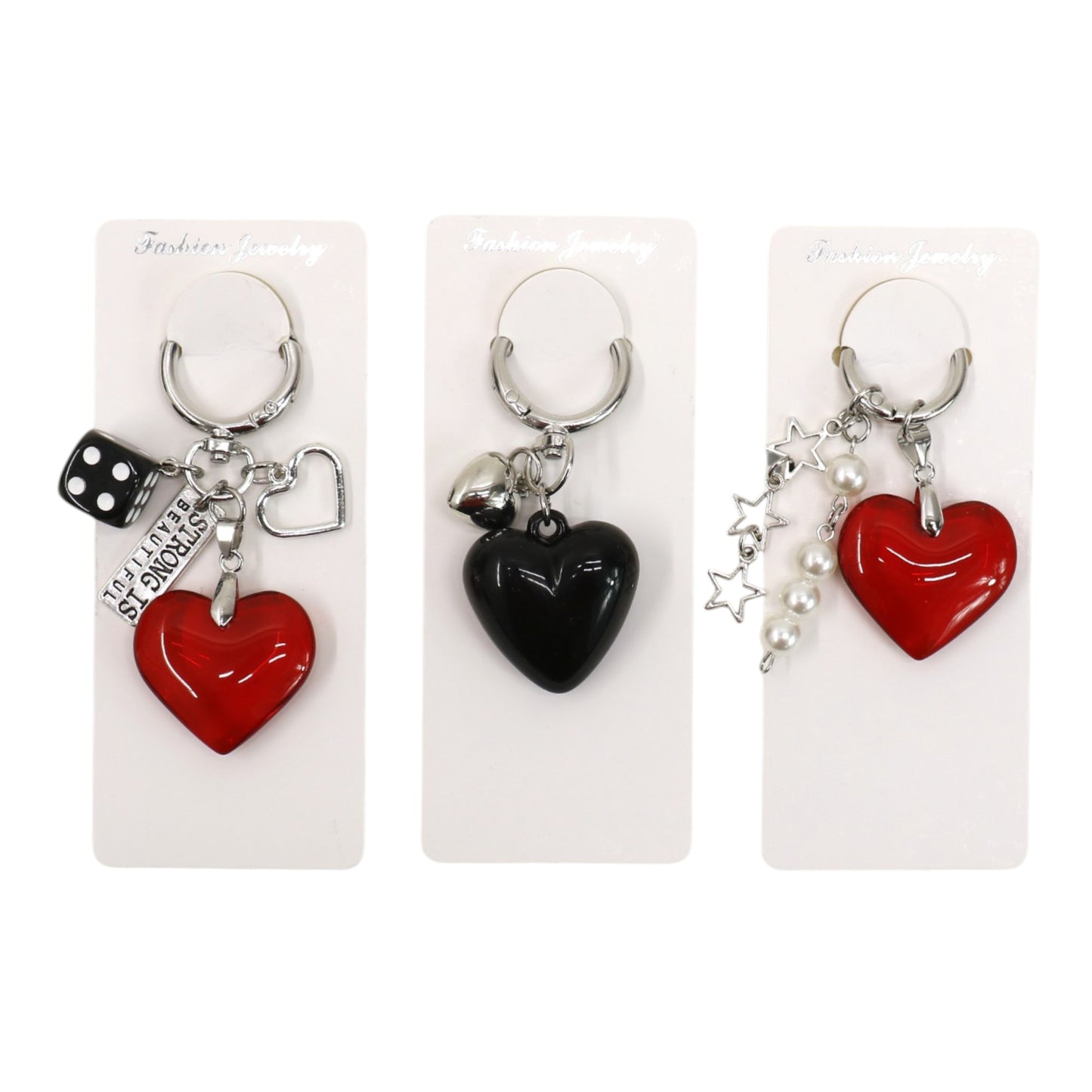 Double Sided Heart Keychain KC511-86 (12PC)