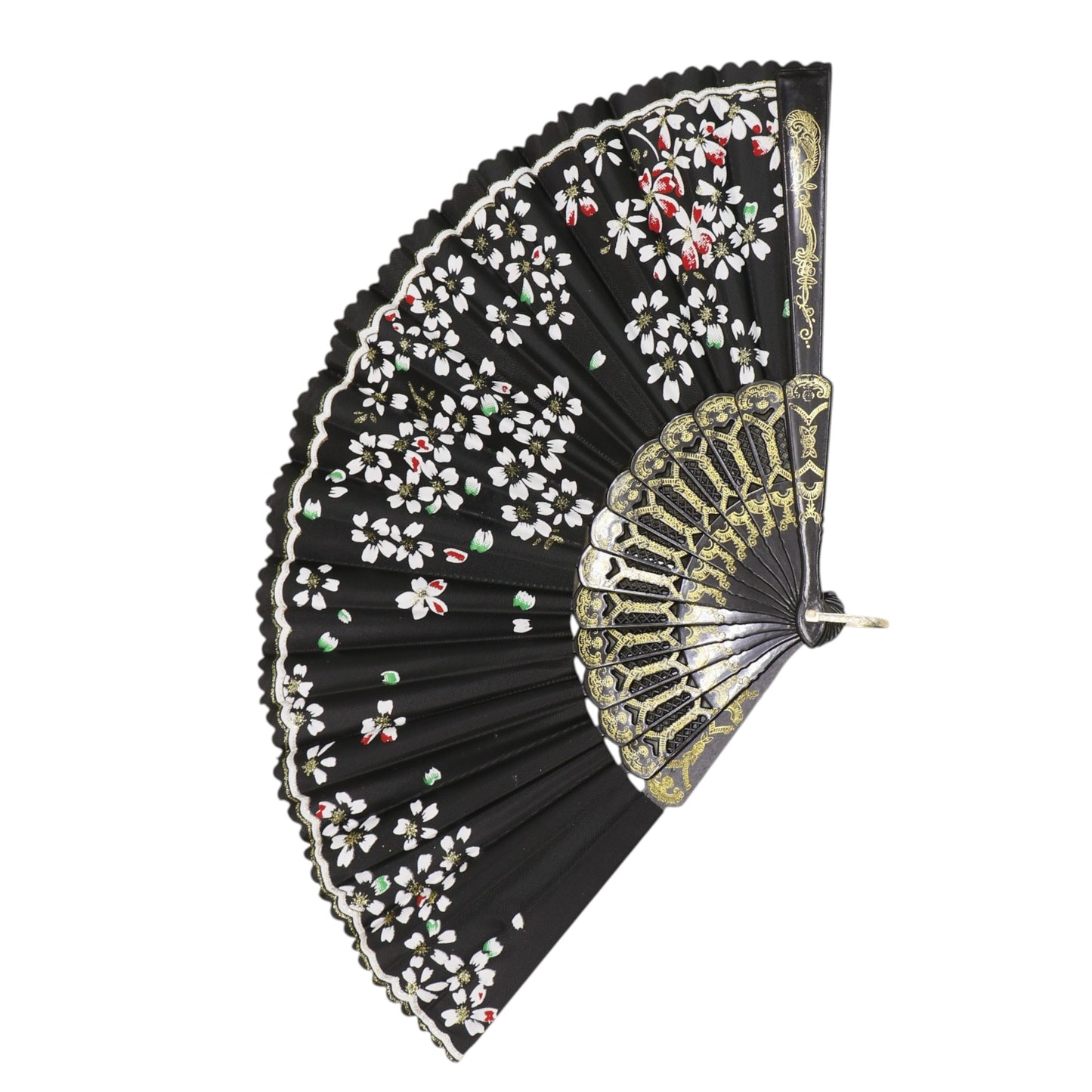 Butterfly Floral Gauzy Hand Held Folding Fan JF6323-14 (12PC)