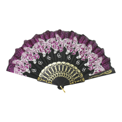 Butterfly Floral Glitter Handheld Folding Fan FNSZ09 (12PC)