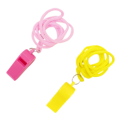 Plastic Referee Whistle With LanyardJM6122- 2 (12PC)