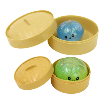 Mini Sugar Glittered Squishy Dumpling With Steamer SQ6606-6 (24PC)