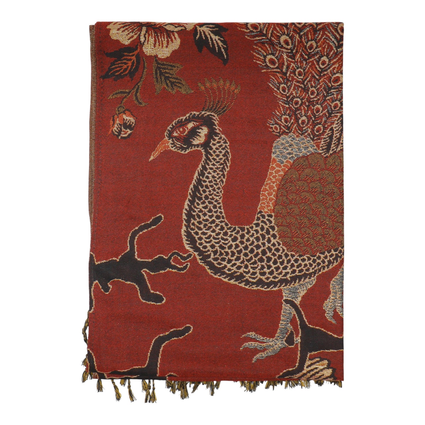 Metallic Pashmina Peacock  SCF4815-14 (12PC)