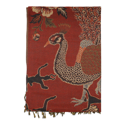 Metallic Pashmina Peacock  SCF4815-14 (12PC)