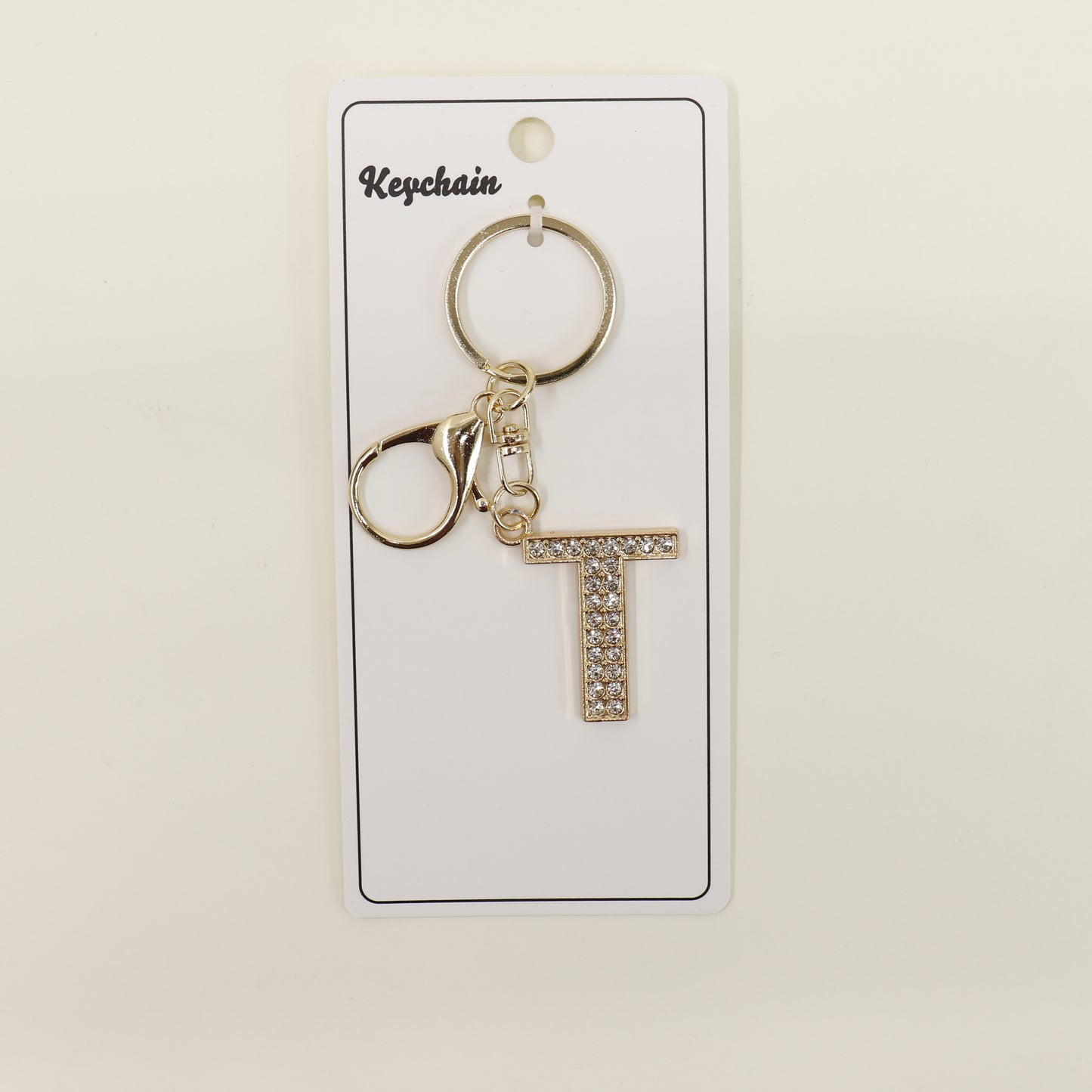 Rhinestone Alphabet Initial Letter Key Chain SS51011-32. (12PC)