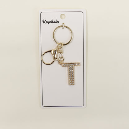 Rhinestone Alphabet Initial Letter Key Chain SS51011-32. (12PC)