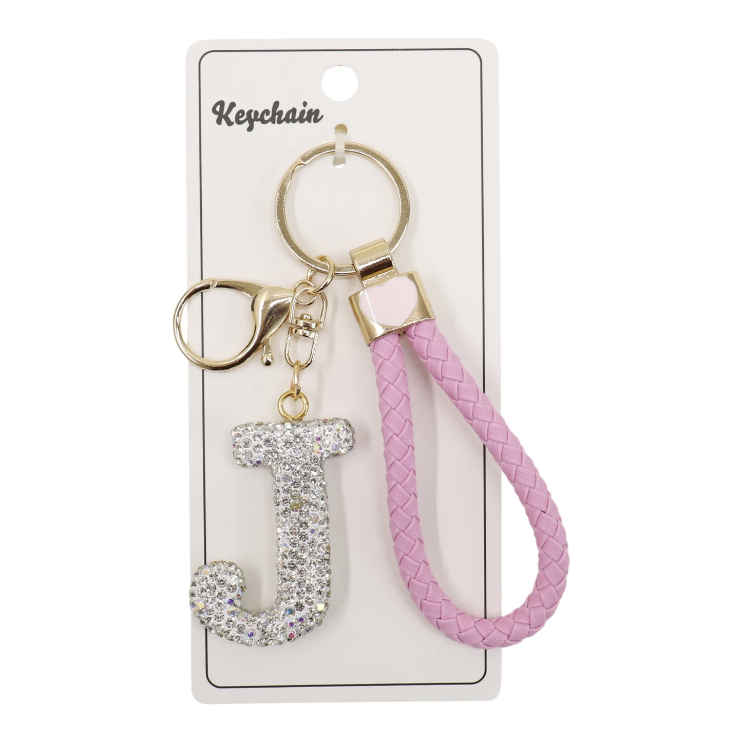 Rhinestone Alphabet Initial Letter Key Chain SS51011-40 (12PC)