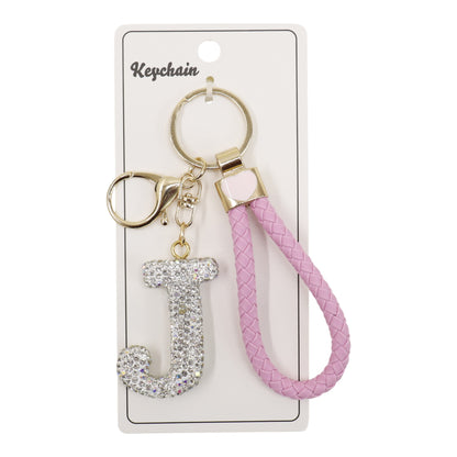 Rhinestone Alphabet Initial Letter Key Chain SS51011-40 (12PC)