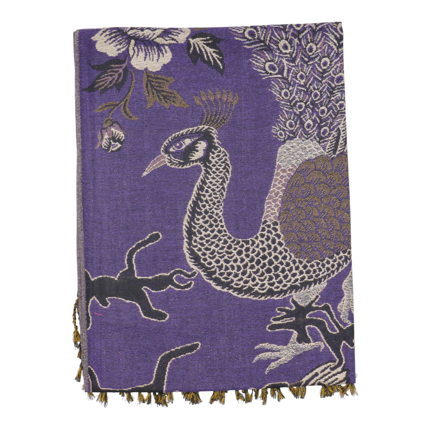 Metallic Pashmina Peacock  SCF4815-14 (12PC)