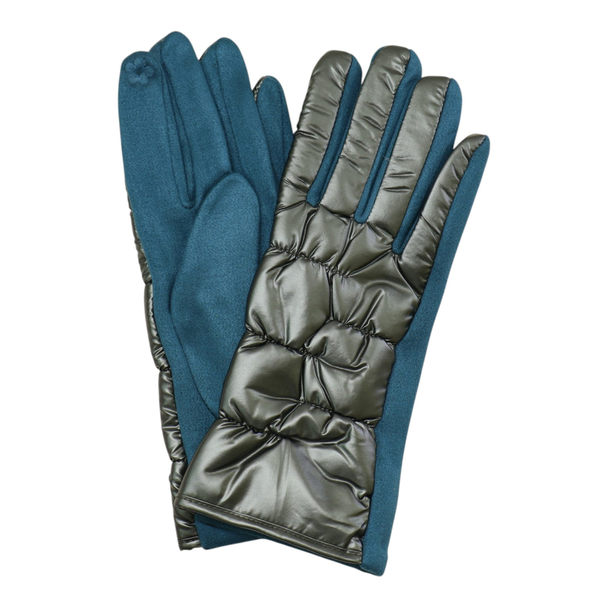 Women's Metallic Quilted Puffer Texting Gloves GL6830-16 (12PAIR)