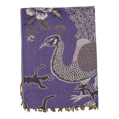 Metallic Pashmina Peacock  SCF4815-14.. (12PC)