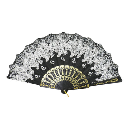 Butterfly Floral Glitter Handheld Folding Fan FNSZ09 (12PC)