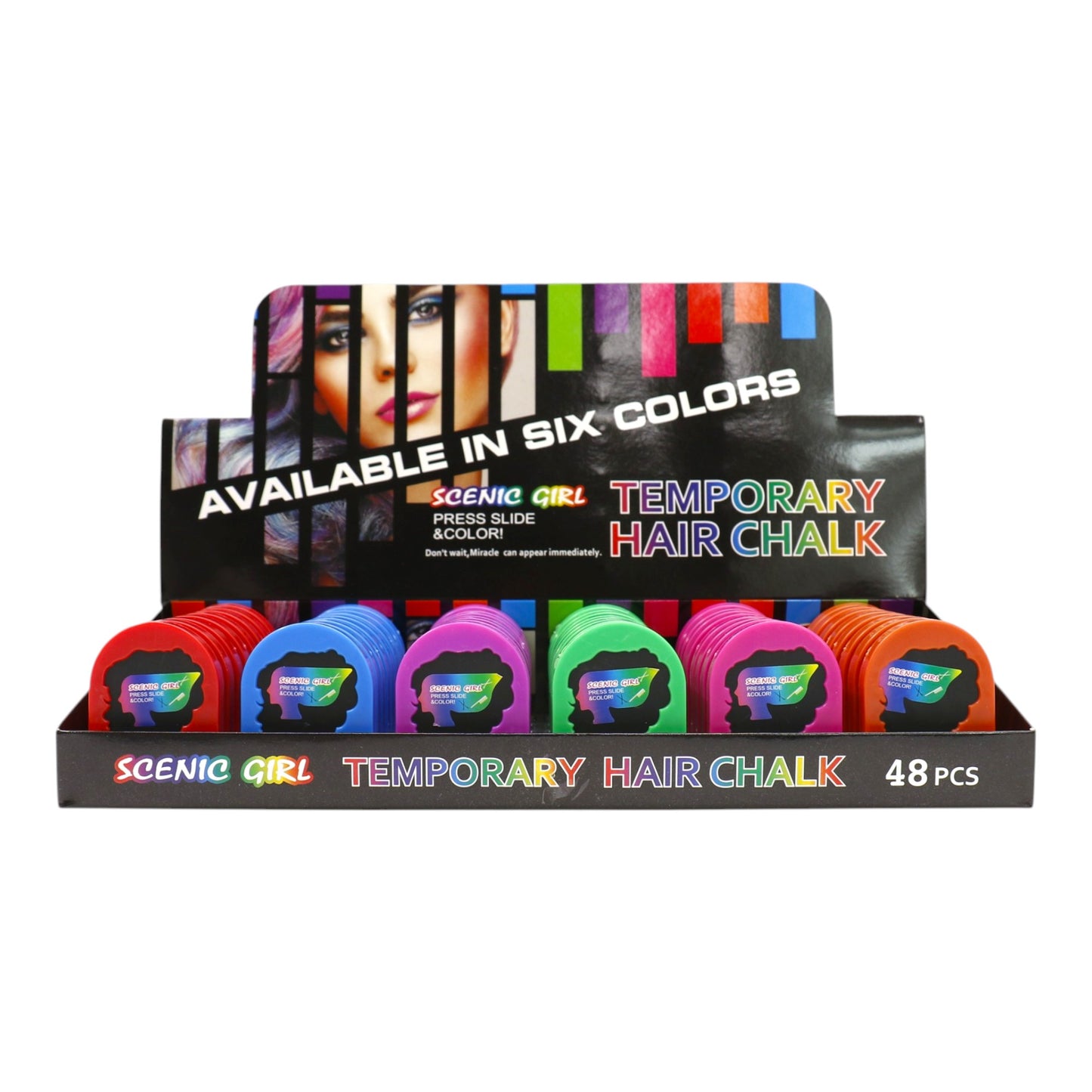Mini Temporary Hair Color Chalk DM4127-4 (48PC)