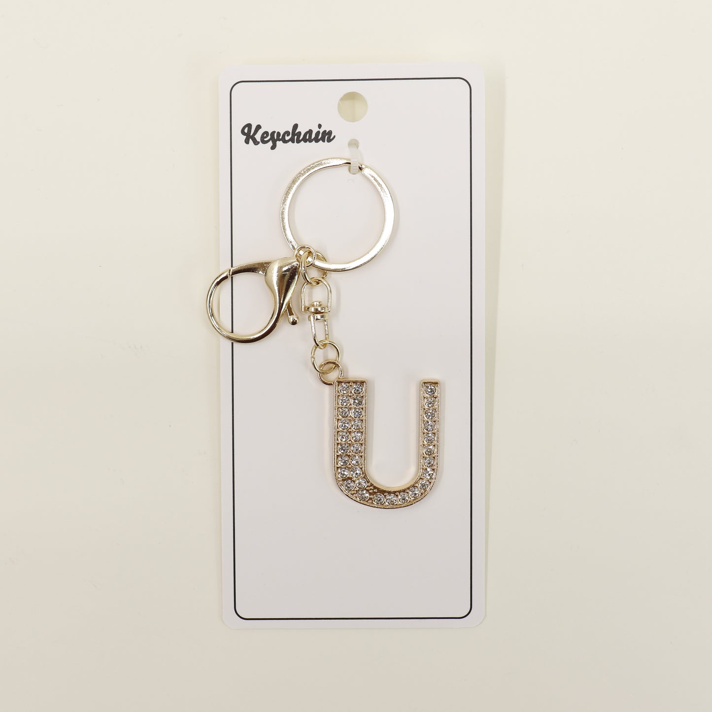 Rhinestone Alphabet Initial Letter Key Chain SS51011-32. (12PC)