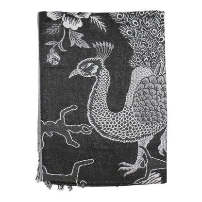 Metallic Pashmina Peacock  SCF4815-14.. (12PC)