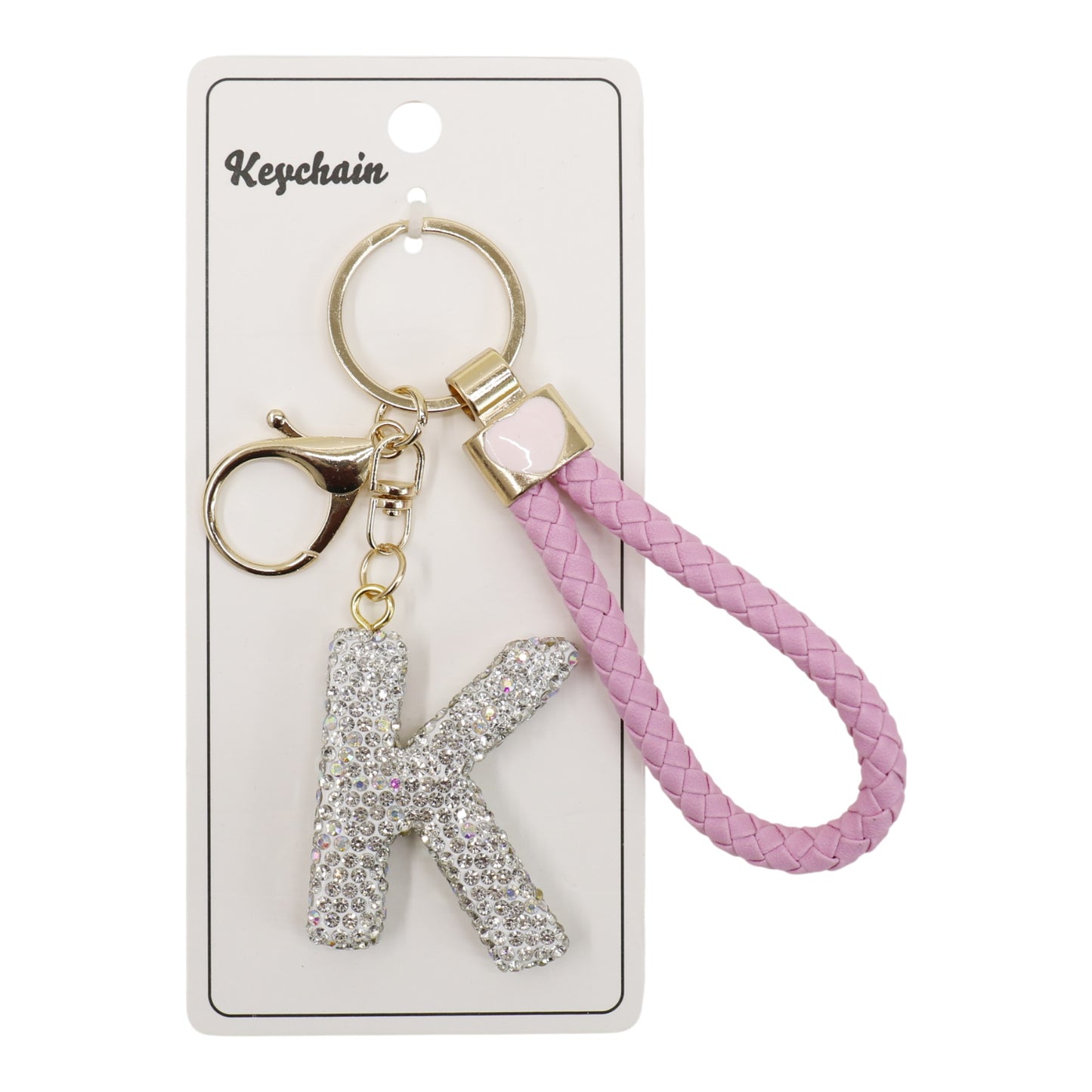 Rhinestone Alphabet Initial Letter Key Chain SS51011-40 (12PC)