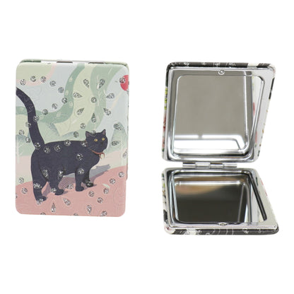 Cat Cartoon Rectangular Glitter Compact Makeup Mirror JM6423-30 (12PC)