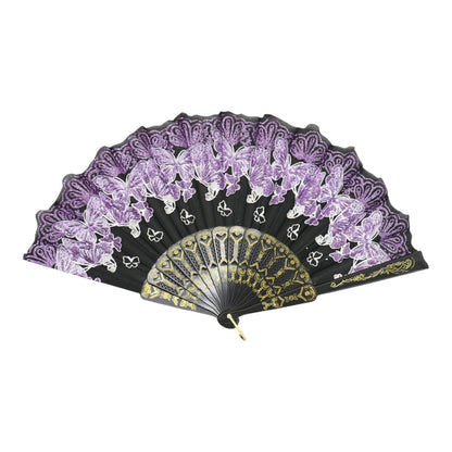 Butterfly Floral Glitter Handheld Folding Fan FNSZ09 (12PC)