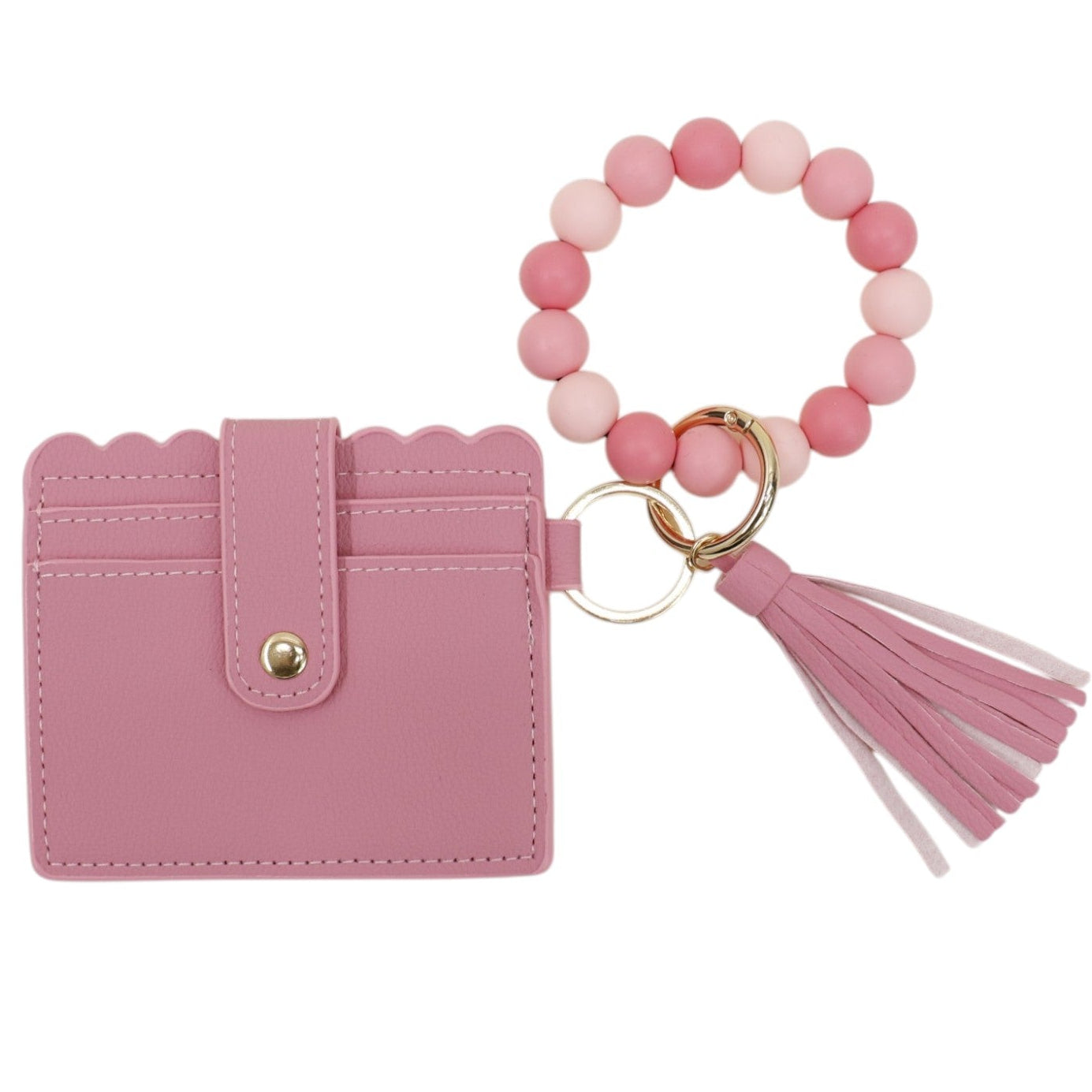 Silicone Bracelet with Multi Color Leather Wallet Tassel JB6126-18 (12PC)