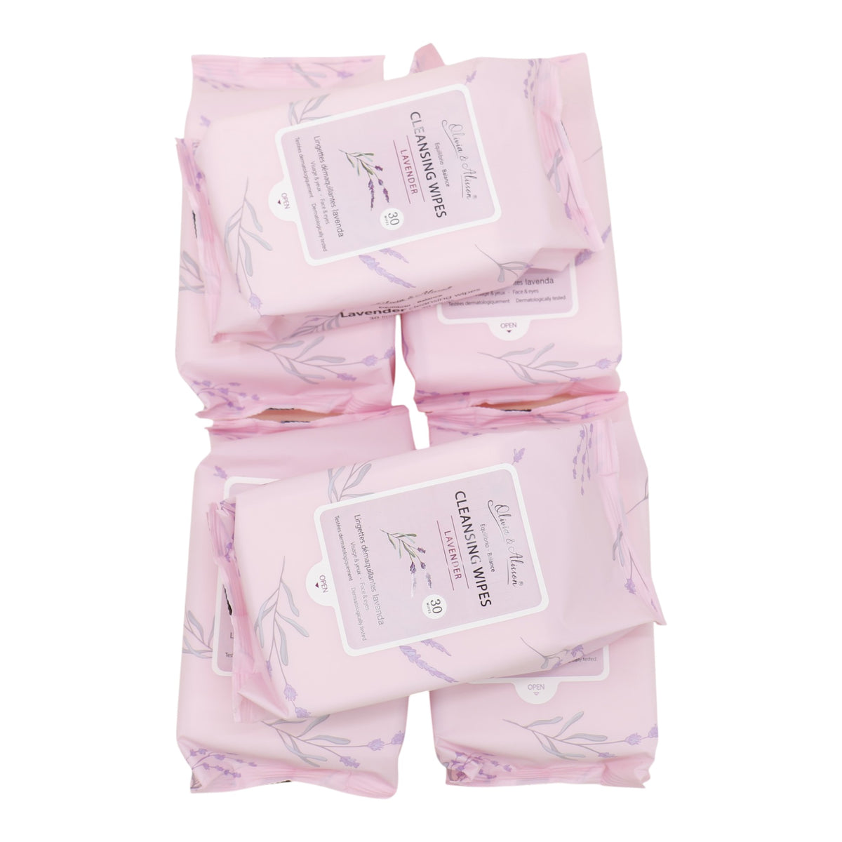 Lavender Cleansing Makeup Remover Wipes MIT008 (6PK)