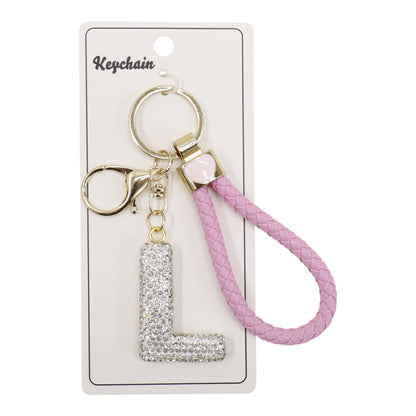 Rhinestone Alphabet Initial Letter Key Chain SS51011-40 (12PC)