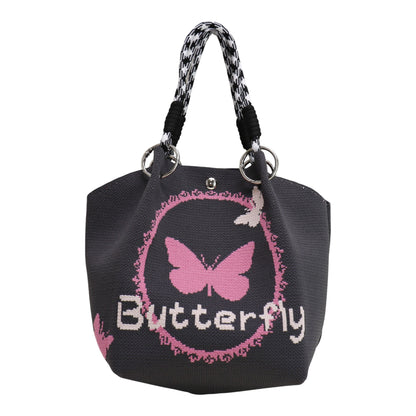 Butterfly Pattern Knitted Tote Bag SS51116-39 (3PC)