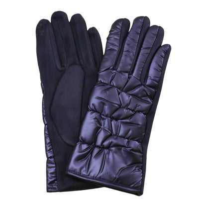 Women's Metallic Quilted Puffer Texting Gloves GL6830-16 (12PAIR)