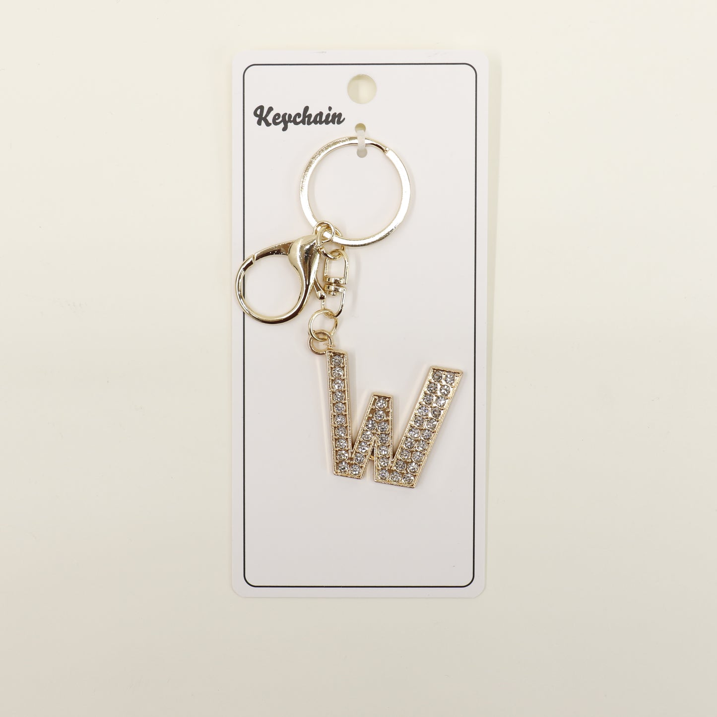 Rhinestone Alphabet Initial Letter Key Chain SS51011-32. (12PC)
