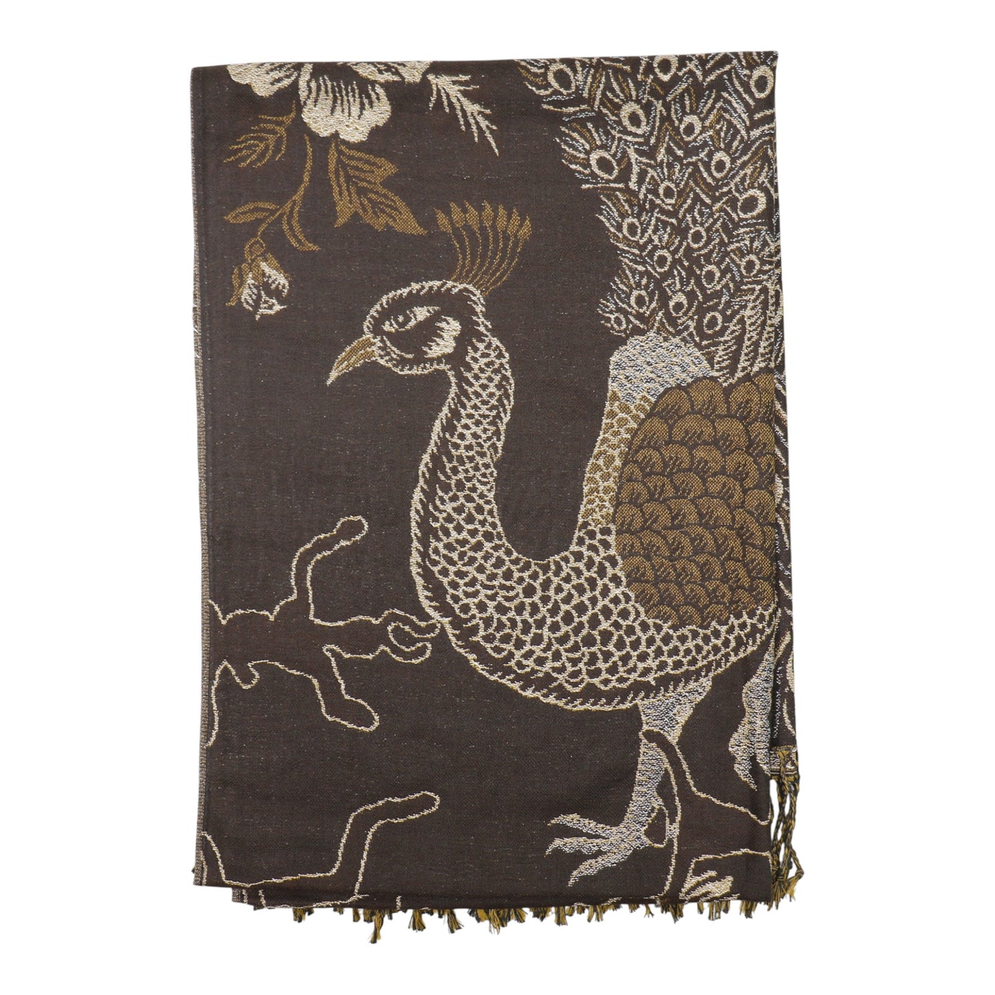 Metallic Pashmina Peacock  SCF4815-14 (12PC)