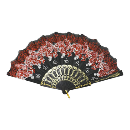 Butterfly Floral Glitter Handheld Folding Fan FNSZ09 (12PC)