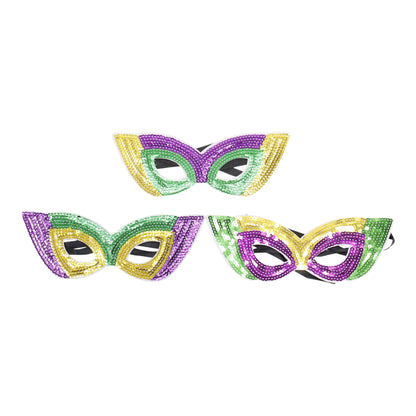 Mardi Gras Party and Carnival Sequin Mask SS51109-9. (12PC)