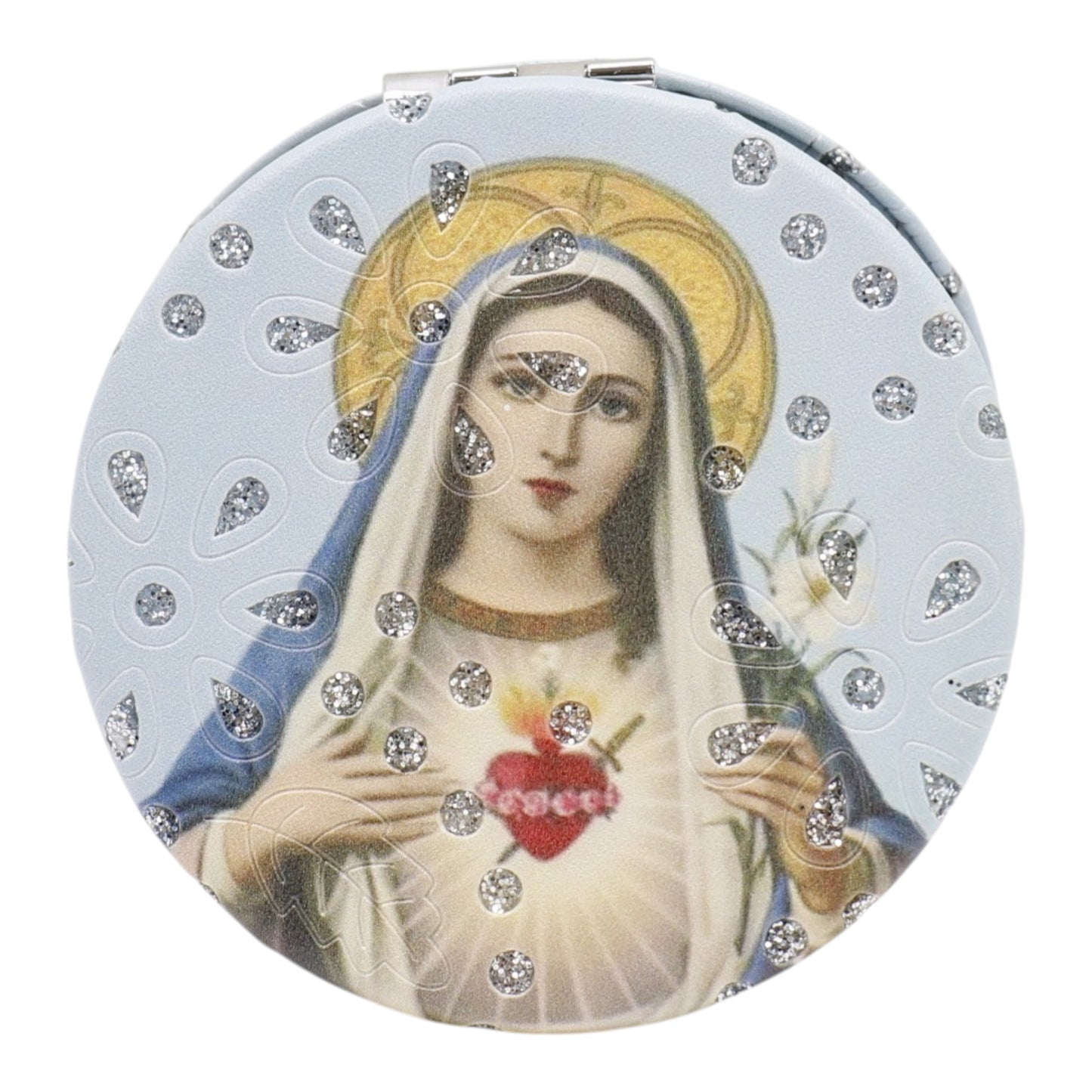 Religious Glitter Circular Compact Makeup Mirror JM6423-1 (12PC)