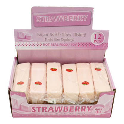 Pink Strawberry Butter Soft Slow Rising Foam Squishy JT6506-30 (12PC)