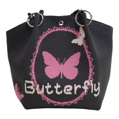 Butterfly Pattern Knitted Tote Bag SS51116-39 (3PC)