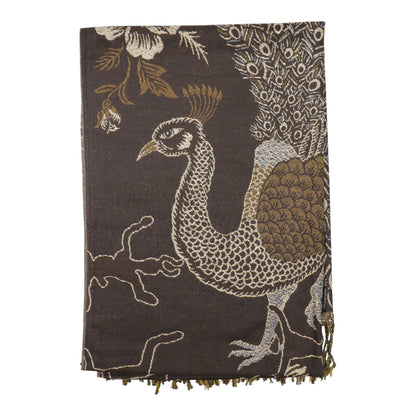 Metallic Pashmina Peacock  SCF4815-14.. (12PC)