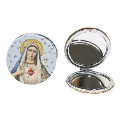Religious Glitter Circular Compact Makeup Mirror JM6423-1 (12PC)