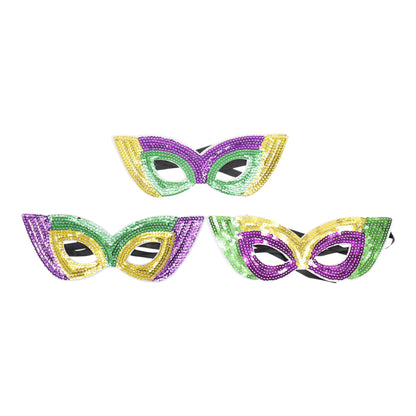 Mardi Gras Party and Carnival Sequin Mask SS51109-9. (12PC)