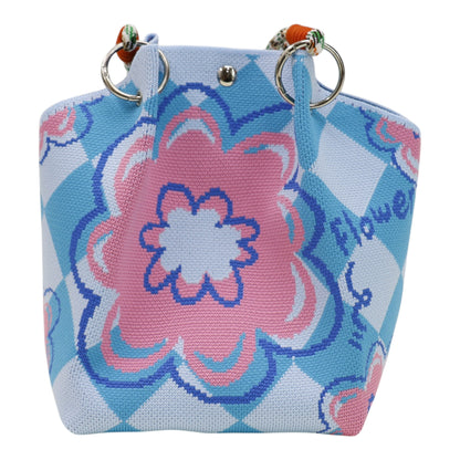 Flower Pattern Women's Knitted Bucket Bag JB6316-13 (3PC)