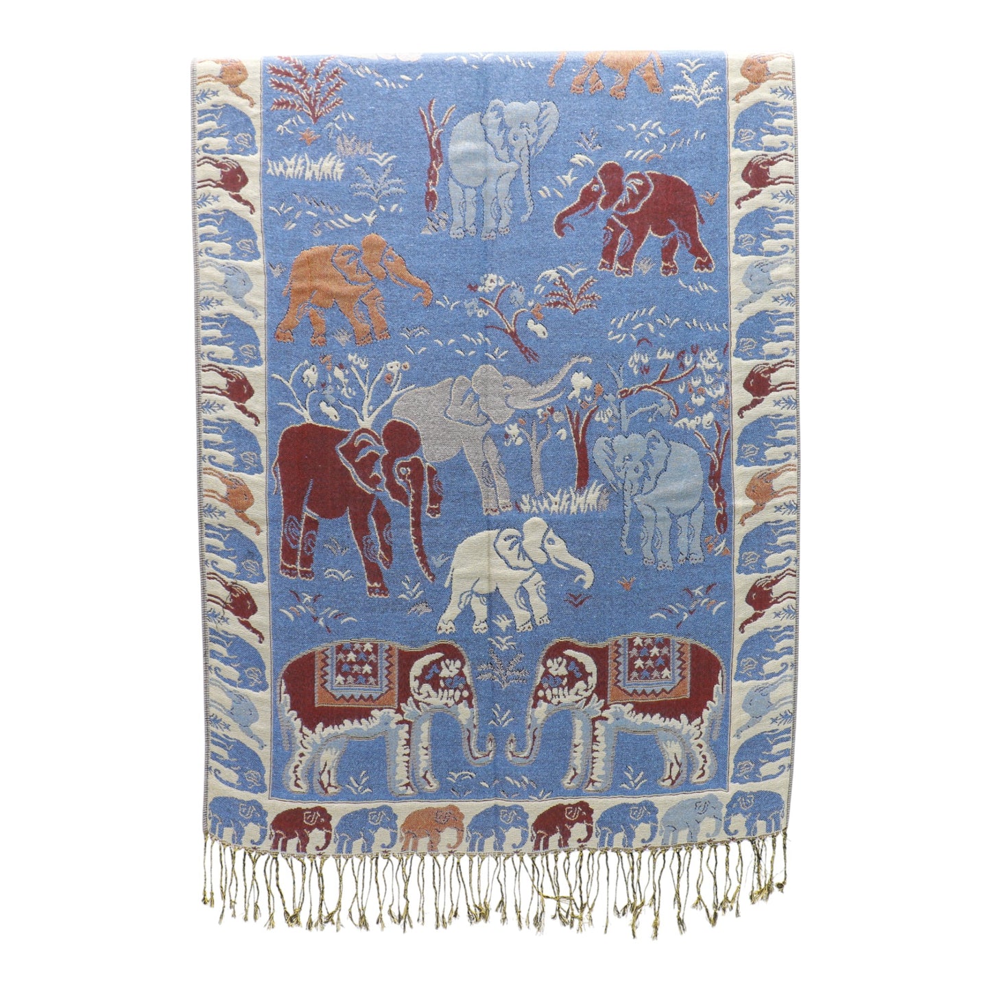 Metallic Pashmina Elephant Pattern SCF5923-1 (12pc)